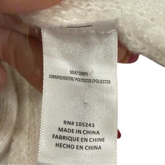 Bobeau Longline Open Front Cardigan Cream Geometric Knit Size M - Picture 7 of 10